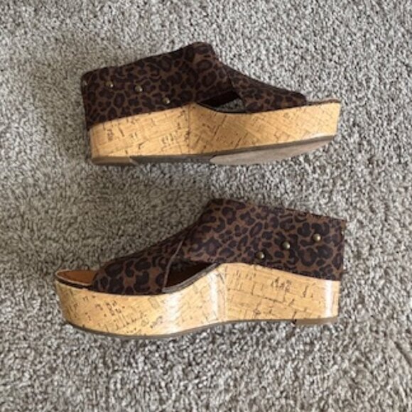 Pre-loved Madeline Animal Print Wedges size 65 - Picture 4 of 5